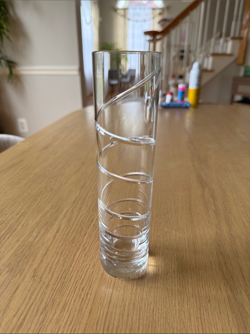 Baccarat Clear Crystal Spiral Band Vase